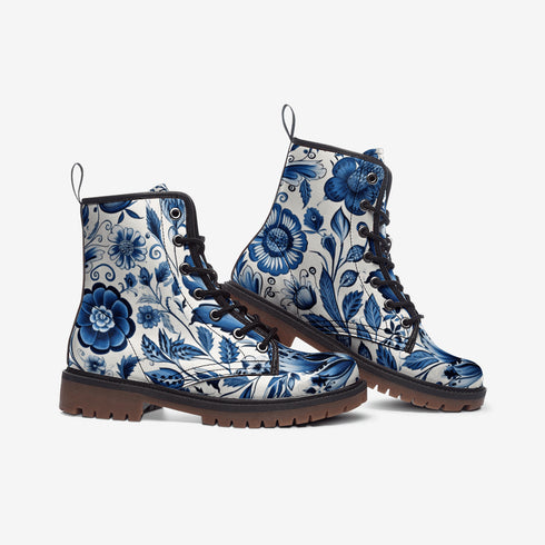 China Blue Vegan Leather Lightweight boots MT - Books Worth Keeping